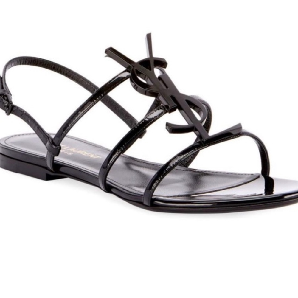 Saint Laurent Cassandra Flat Sandals Sz. 7.5